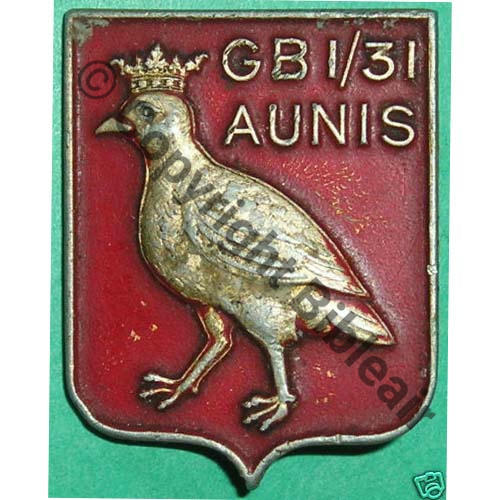 31.1  1944-45 GB.I.31 AUNIS A.AUGIS LYON ST.BARTH 2Li Alu peint 2Griffes Granuleux Src.accrochecoeur60 202Eur(x2)